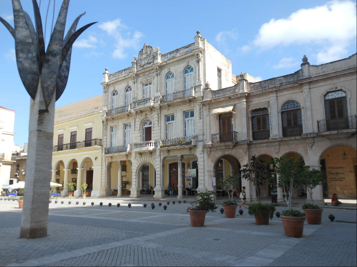 Obra escultórica 'Natura' en la Plaza Vieja, la Habana Obra escultórica 'Natura' en la Plaza Vieja, la Habana