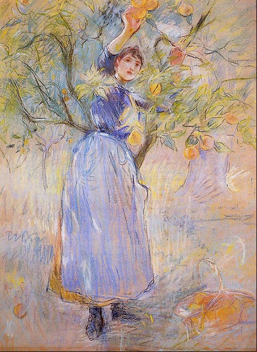 Berthe Morisot, pintora sa impresionista - The Orange Picker, 1889 Berthe Morisot, pintora sa impresionista - The Orange Picker, 1889