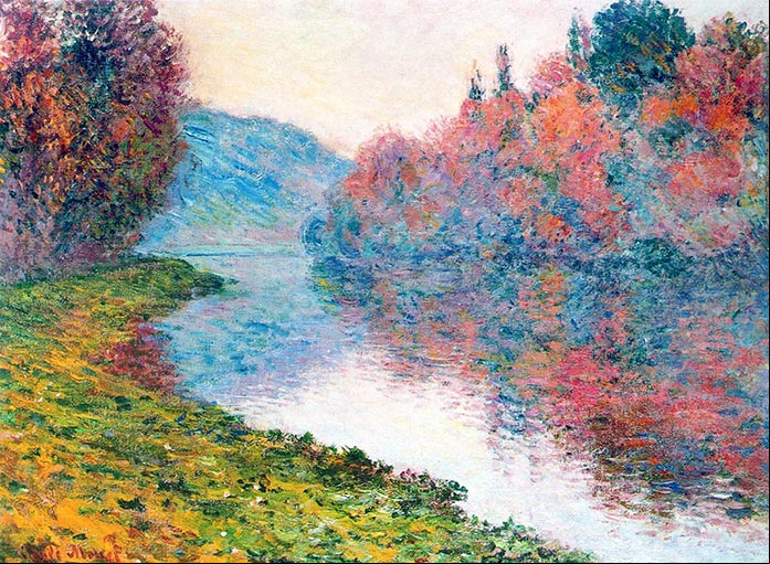 Claude Monet - Banks of the Seine at Jenfosse - Clear Weather, 1884 Claude Monet - Banks of the Seine at Jenfosse - Clear Weather, 1884