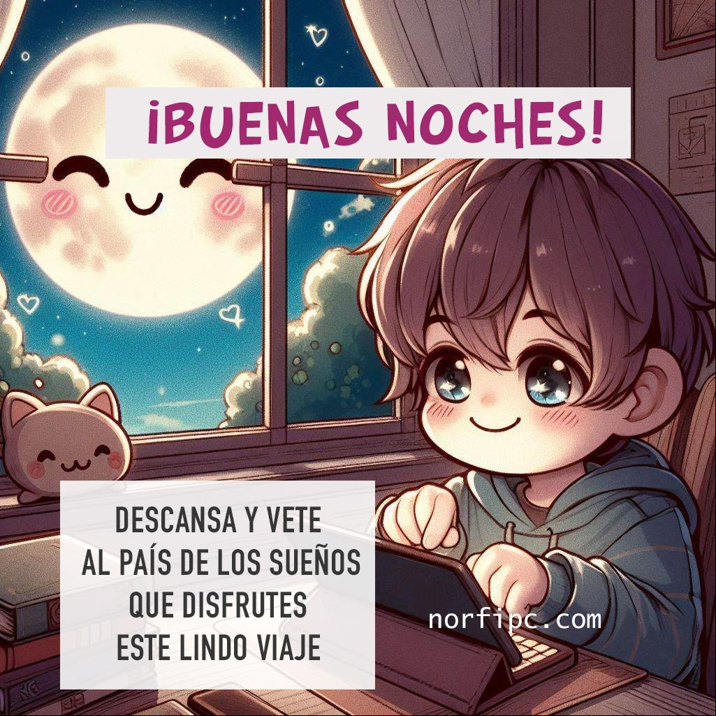 Descansa y vete al país de los sueños, que disfrutes este lindo viaje Chico enviando mensaje en su laptop