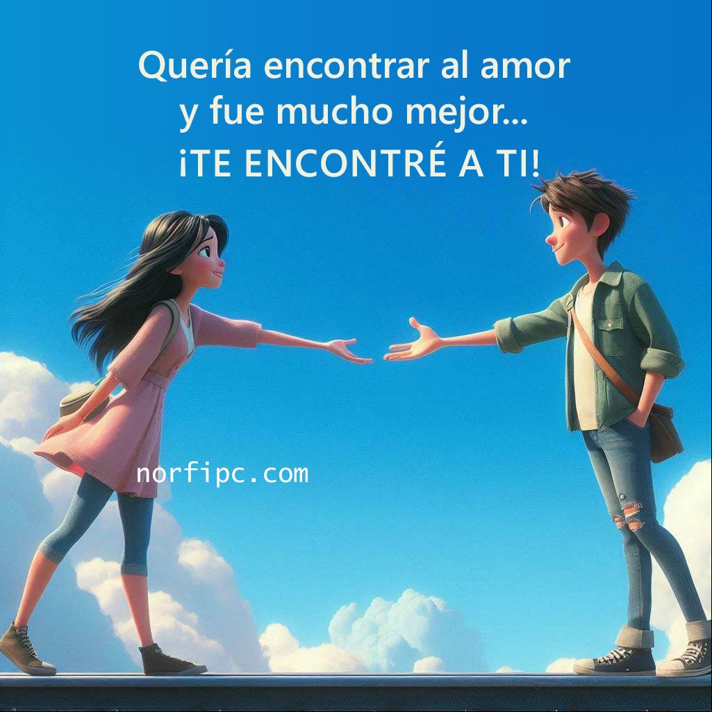 Quería encontrar al amor y fue mucho mejor... ¡te encontré a ti! #ConfesionesAmor Chica y chico extendiéndose la mano