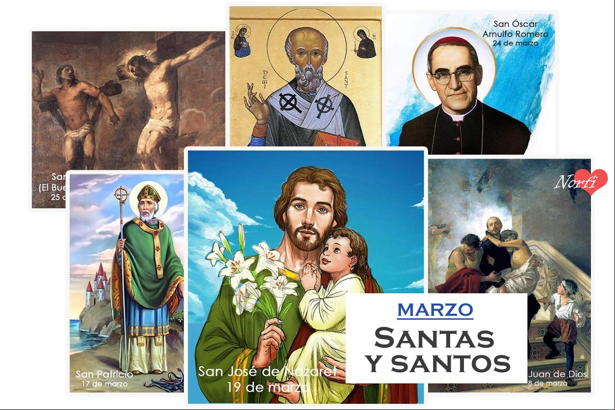 Calendario y día de los santos del mes de marzo Calendario y día de los santos del mes de marzo