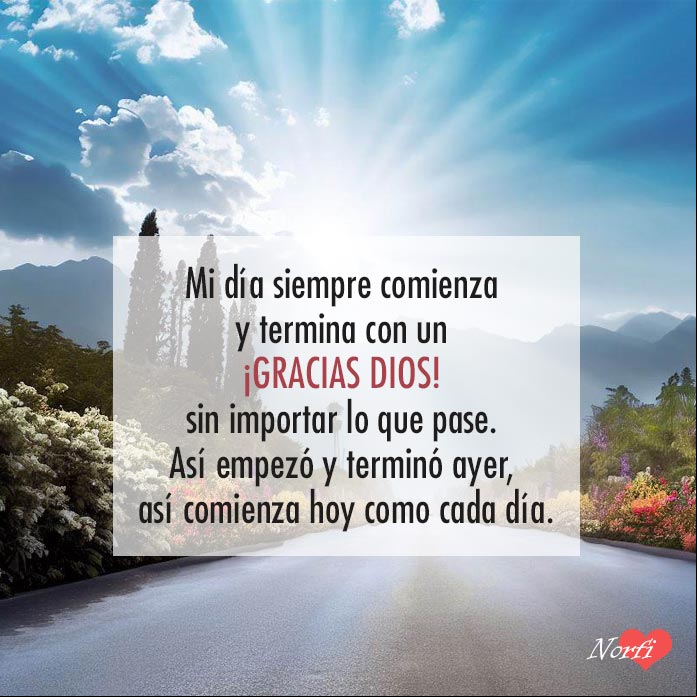 Saliendo el sol en carretera con flores