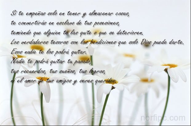 Los verdaderos tesoros son las bendiciones que solo Dios puede darte Poema cristiano sobre cristiano sobre las bendiciones de Dios