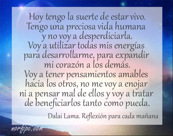 Reflexión del Dalai Lama para cada mañana y cada día Reflexión del Dalai Lama para cada mañana
