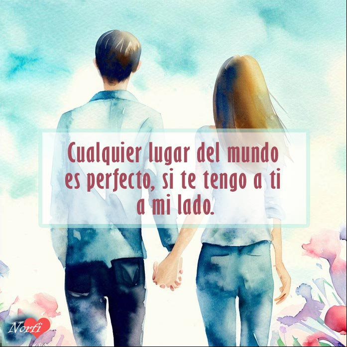 Dos enamorados tomados de la mano