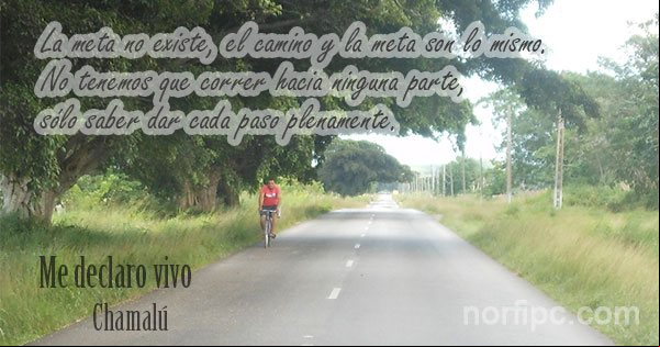 La meta no existe, el camino y la meta son lo mismo. De un poema de Chamalú