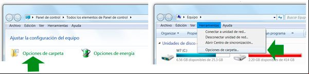 Abrir Opciones de carpeta en Windows