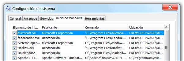 Herramienta Configuración del sistema (MSCONFIG) en Windows