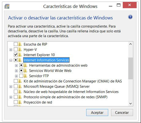 Instalar el servidor Internet Information Services Instalar el servidor Internet Information Services
