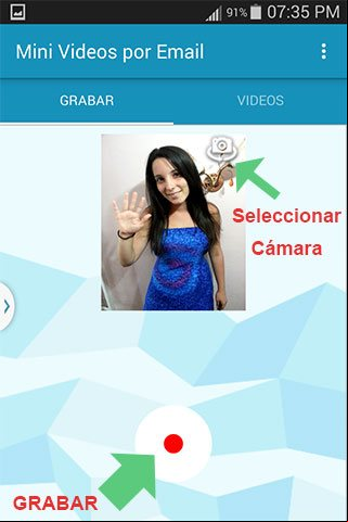 Grabando un video con la aplicacion para Nauta Mini Videos por Email