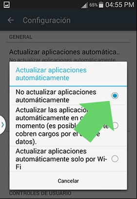 Opción para desactivar las actualizaciones automáticas de las aplicaciones en Android Opción para desactivar las actualizaciones automáticas de las aplicaciones en Android
