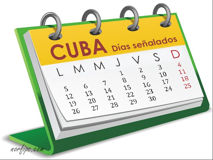 Calendario con días importantes y señalados de Cuba Calendario con días importantes y señalados de Cuba