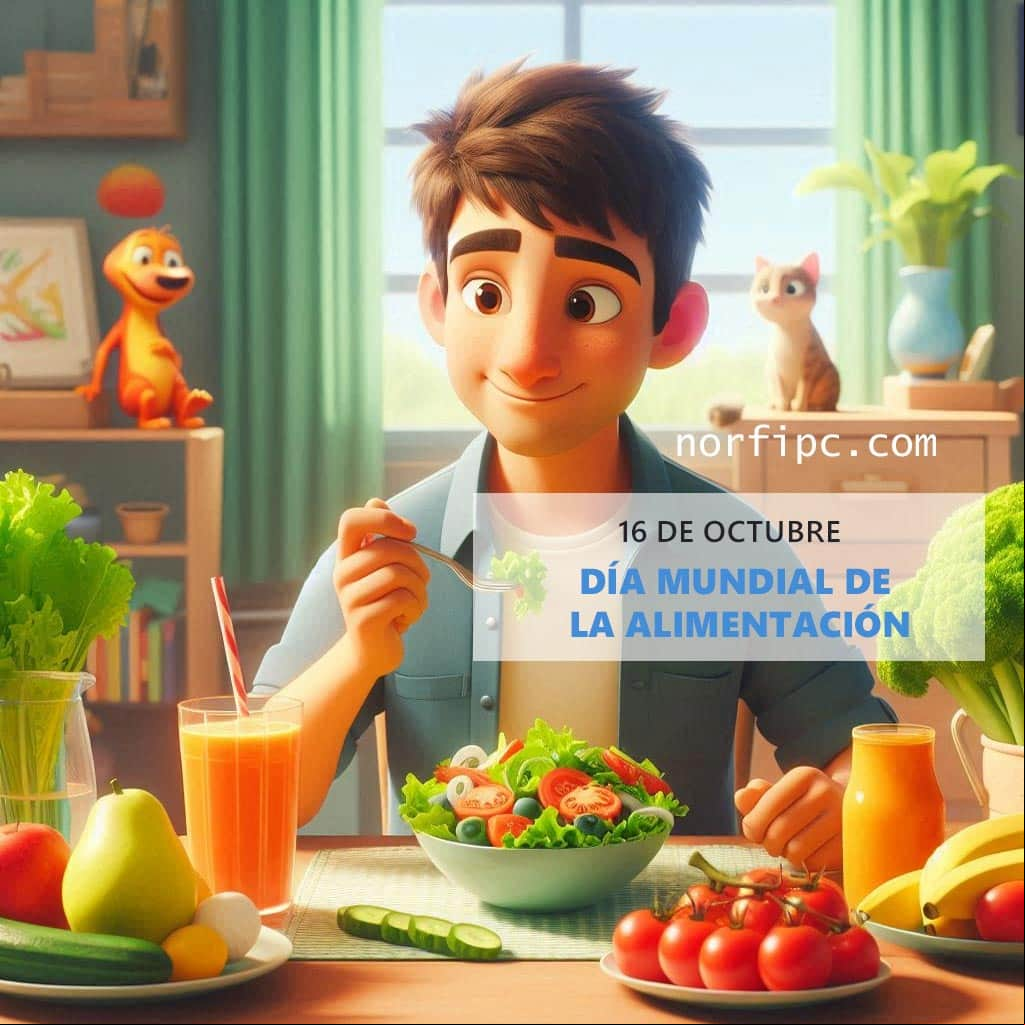 Ilustracion de un muchacho alimentandose