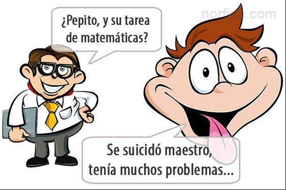 Chiste de Pepito y la tarea de matemáticas Chiste de Pepito y la tarea de matemáticas