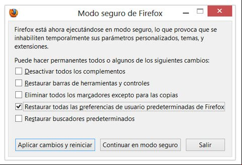 Restaurar las preferencias predeterminadas de fábrica del navegador Firefox Restaurar las preferencias predeterminadas de fábrica del navegador Firefox