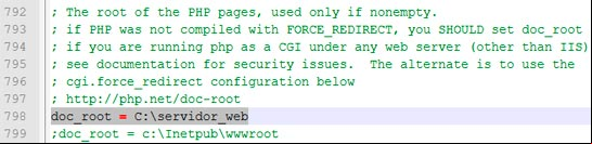 Configurar la ubicacion del servidor en PHP