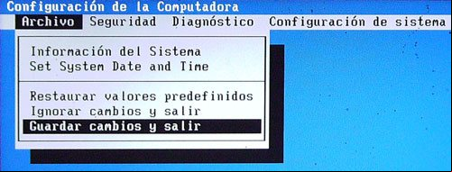 Guardar los cambios hechos en el SETUP en una Laptop HP Guardar los cambios hechos en el SETUP en una Laptop HP