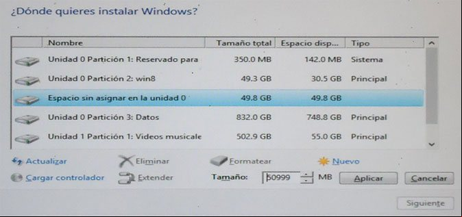 Crear una partición y darle formato para instalar Windows 8 Crear una partición y darle formato para instalar Windows 8