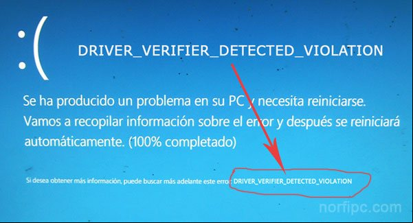 Pantalla de error que devuelve el verificador de drivers Pantalla de error que devuelve el verificador de drivers
