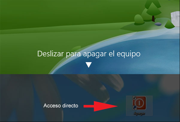 Apagar el equipo deslizando la pantalla en Windows 8.1 Apagar el equipo deslizando la pantalla en Windows 8.1