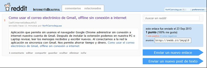 Publicación de texto creada por el autor para promocionar una página de este sitio