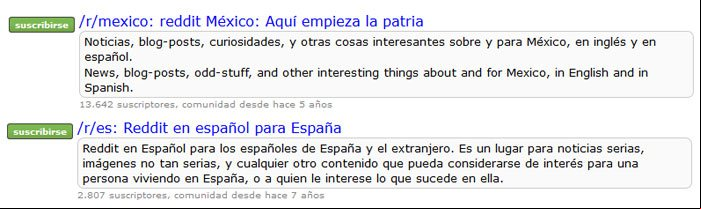 Suscribirse en Reddit a los subreddit que nos interesan