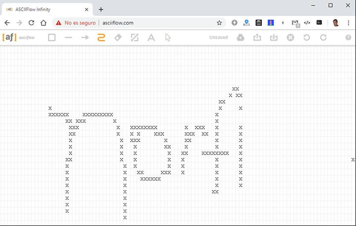 Crear dibujos ASCII en la web ASCIIFlow Infinity Crear dibujos ASCII en la web ASCIIFlow Infinity