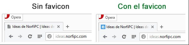 Diferencias en el navegador web de un blog sin favicon y después de agregarlo Diferencias en el navegador web de un blog sin favicon y después de agregarlo
