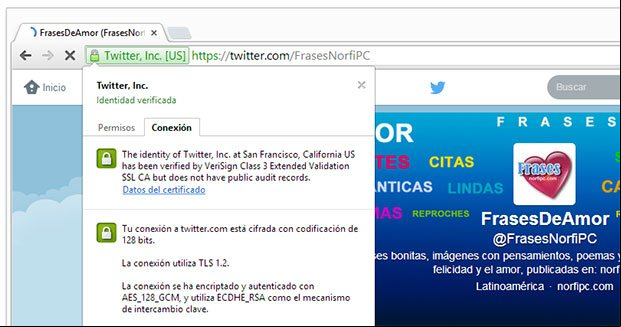 Información de una página de Twitter en el Botón de identidad Información de una página de Twitter en el Botón de identidad